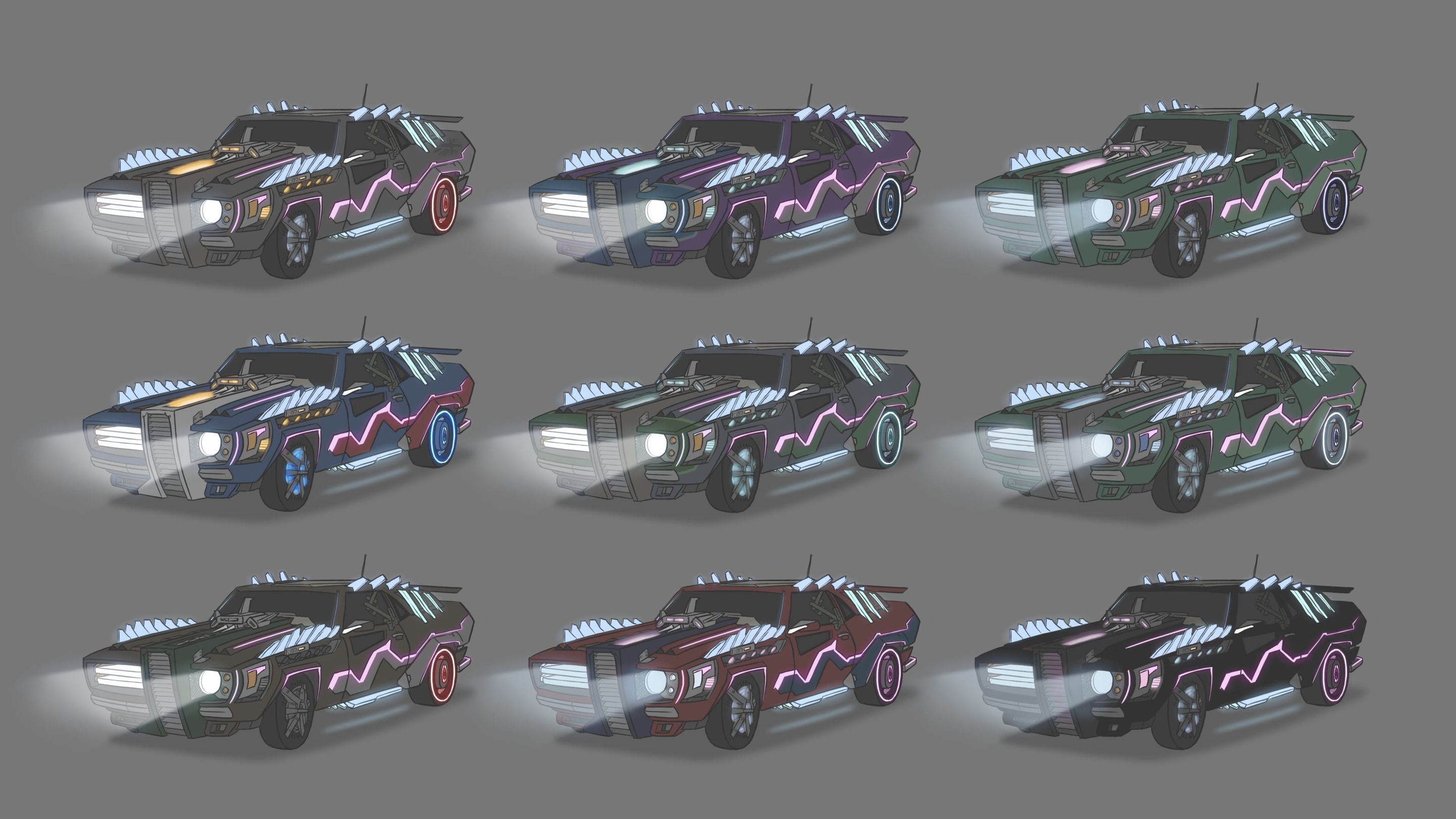 Neo-Racer: Vehicle Colour Iterations