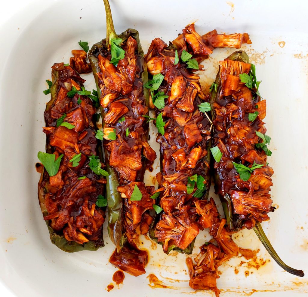 Anaheim Peppers Stuffed with BBQ Jackfruit | Let's Talk Vegan