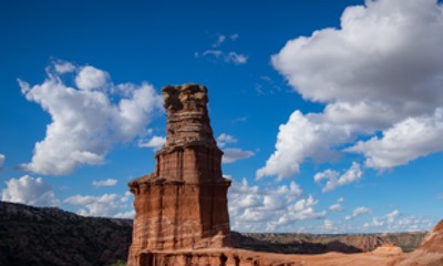 Lighthouse rock formation in Palo Duro Canyon. Photo by Thomas Shahan.