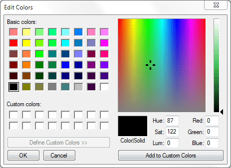 The Windows XP color picker with 