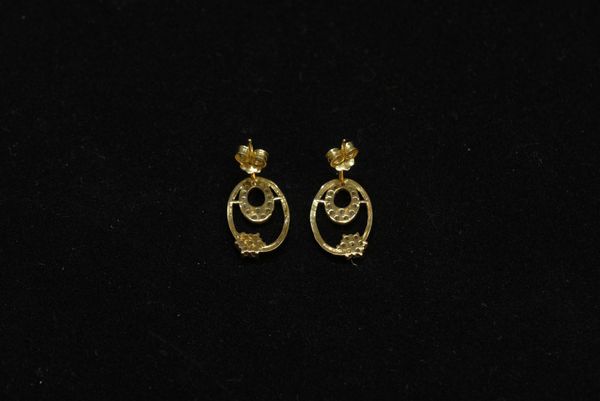 Gelbgold Ohrstecker mit 42 Zirkonias