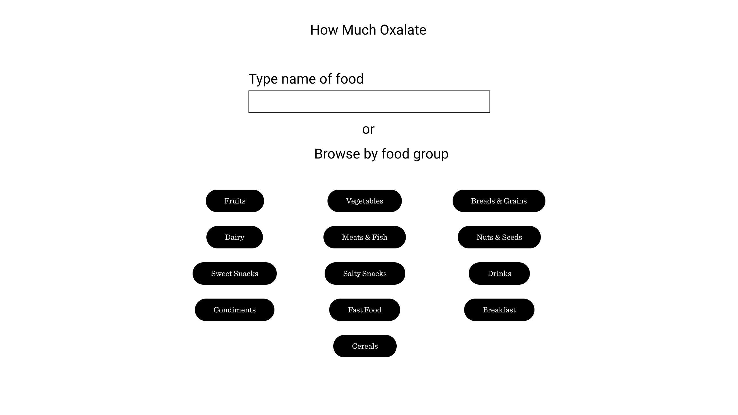 How Much Oxalate desktop website wireframe