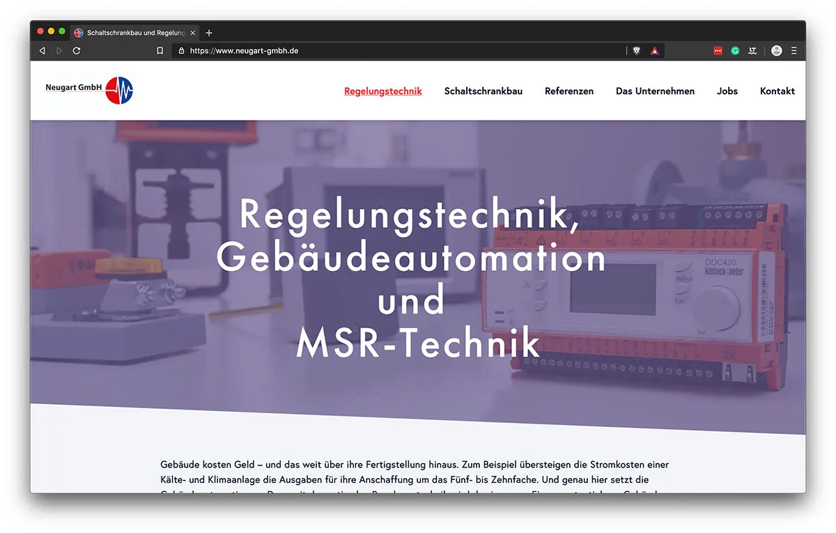 Webdesign Freiburg - KreativBomber - Neugart GmbH - Regelungstechnik