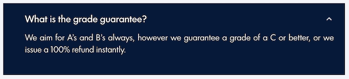 boostmygrade.com offers a grade guarantee