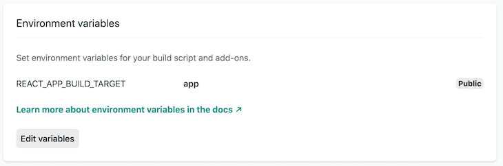 The app production environment on Netlify The app production environment on Netlify