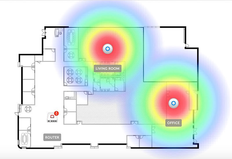 Wi-Fi signal zones in house