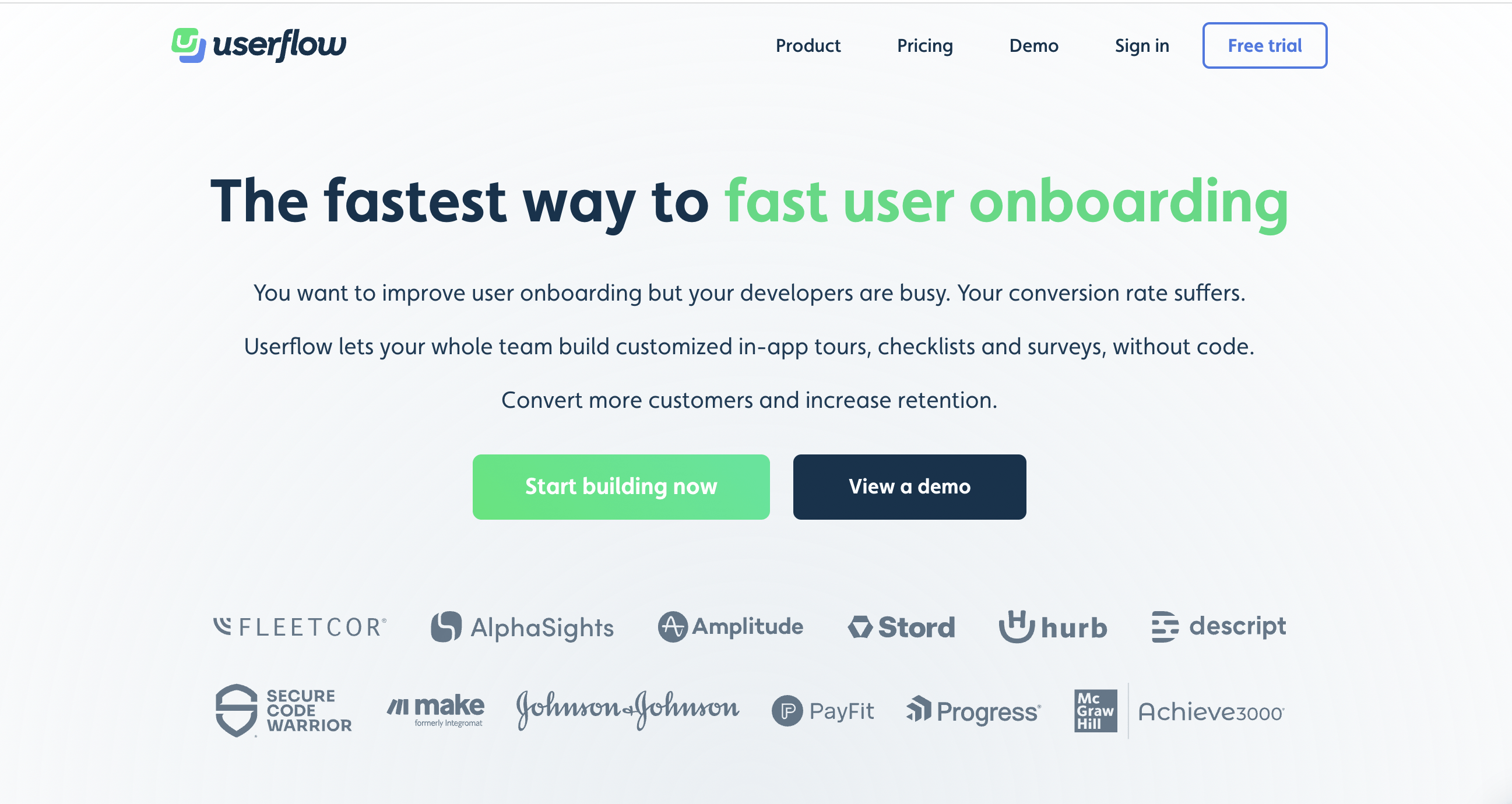 User Onboarding Software: Userflow screenshot
