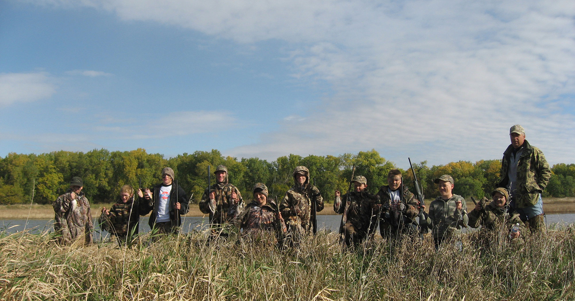 Youth Waterfowl Hunters in Blind Mobile