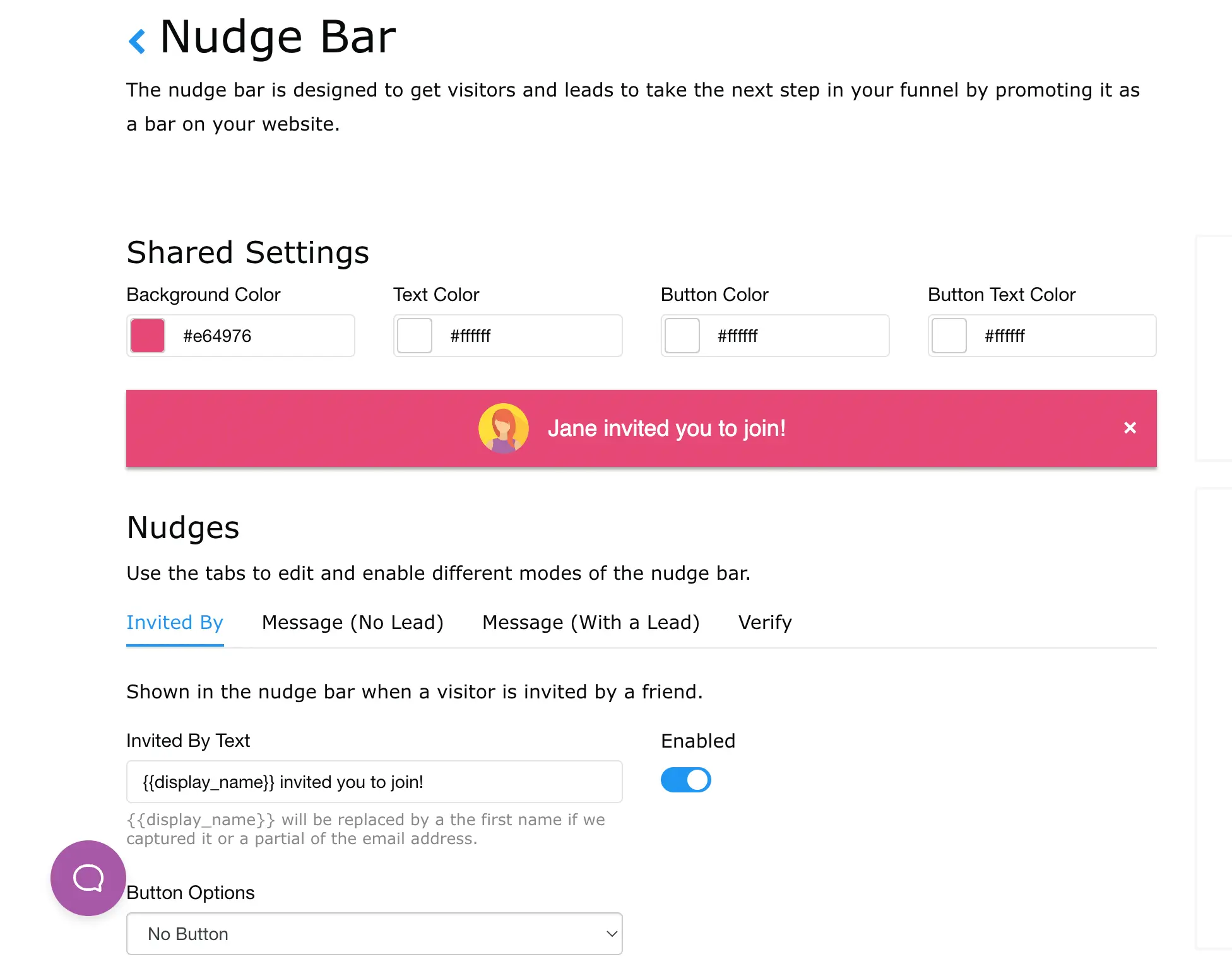 customize nudge bar