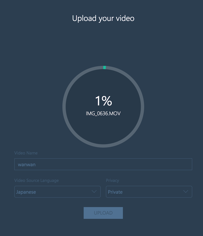 video indexer uploading
