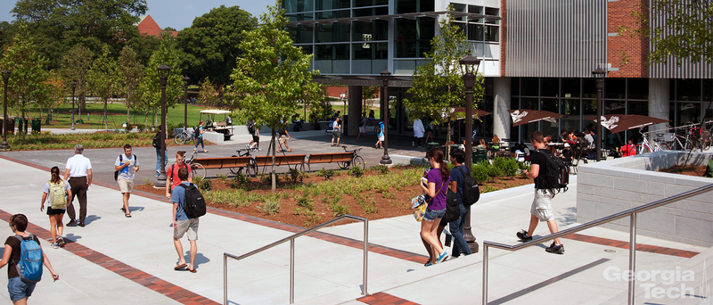 Students walking on the campus of Georgia Tech