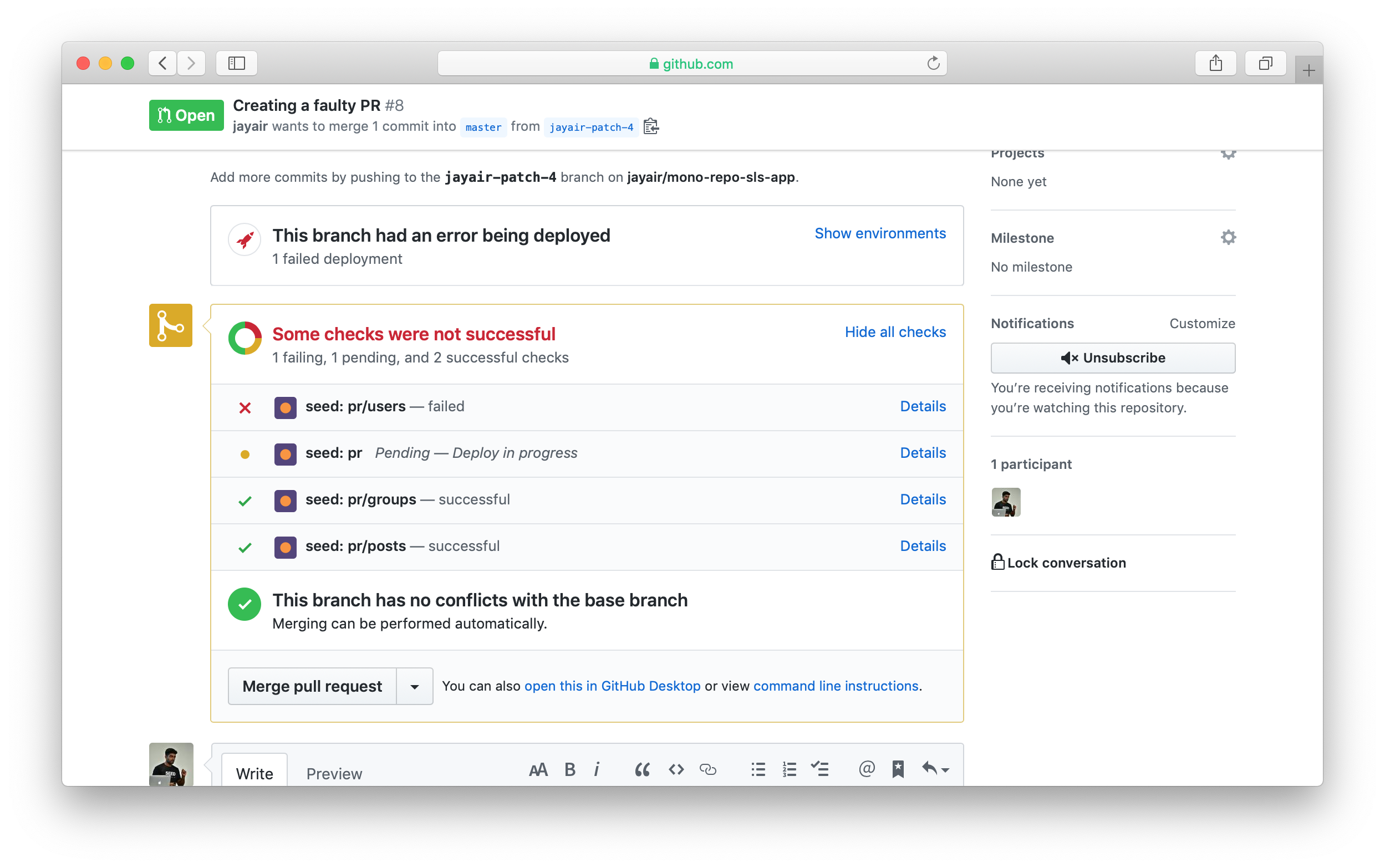 Seed PR building failed in GitHub