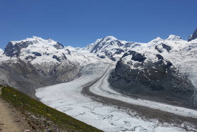 Blick zurück aufs Monte Rosa Massiv