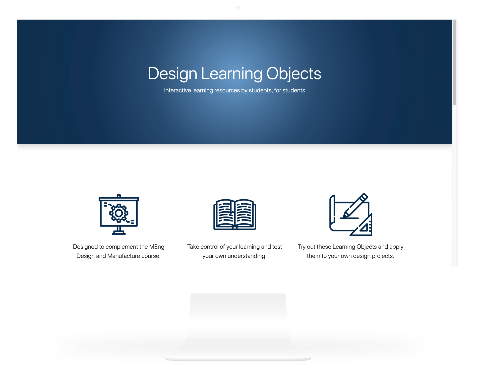 Design Learning Objects mockup