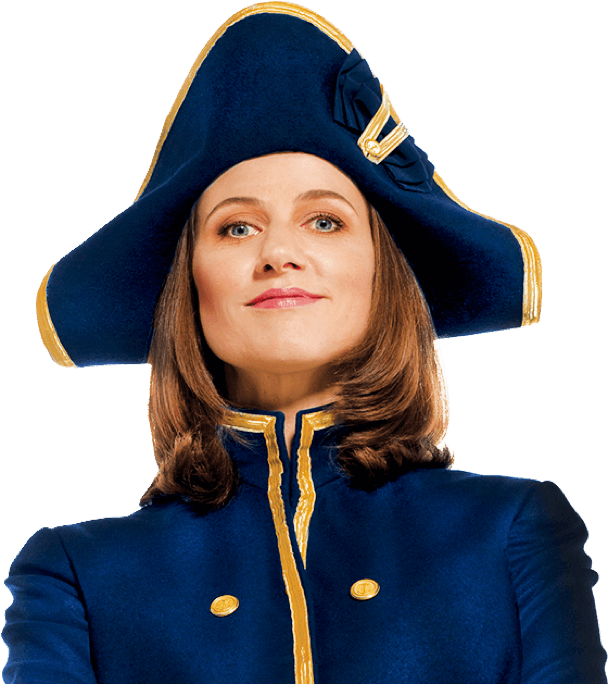 A headshot of the Admiral lady