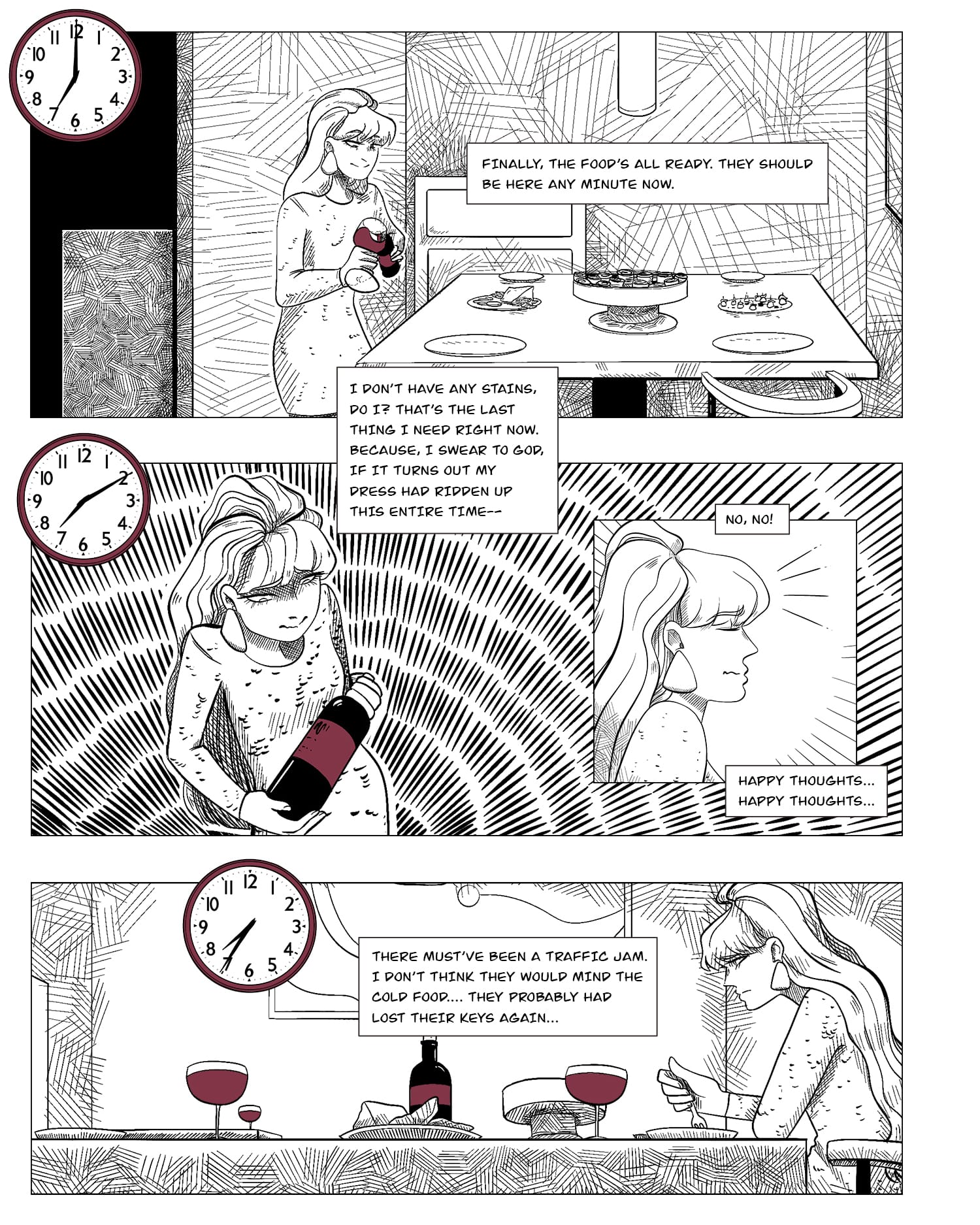 Page one, Practice in Futility short story comic, Alina Sandu Richmond, Vancouver, BC, Canada