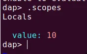 Printing the local scope variables