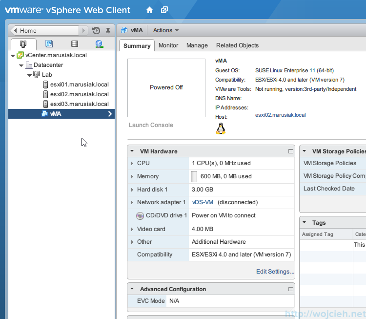 VMware vSphere Management Assistant 5.5 (vMA) - installation 10