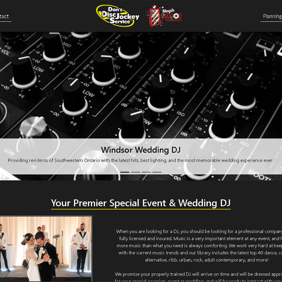 Don's DJ Service website image