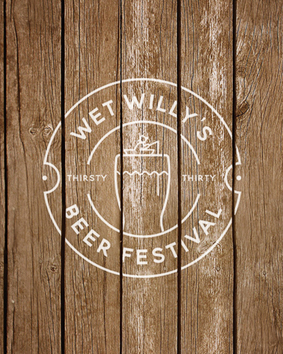 Logo design for Wet Willy’s Beer Festival, designed by Jack Watkins at Jack’s Creative Studio