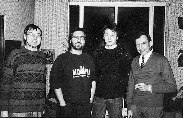 Scornaux avec Alejandro Agostinelli, Pierre Lagrange et Michel Monnerie chez Francoise Jazón à Paris, en 1988