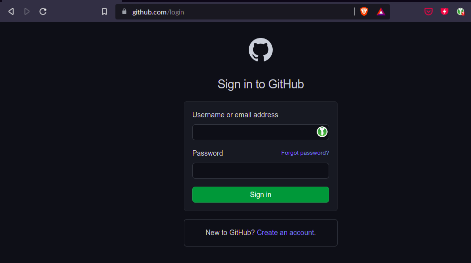 github signin with keepassxc icon in user field