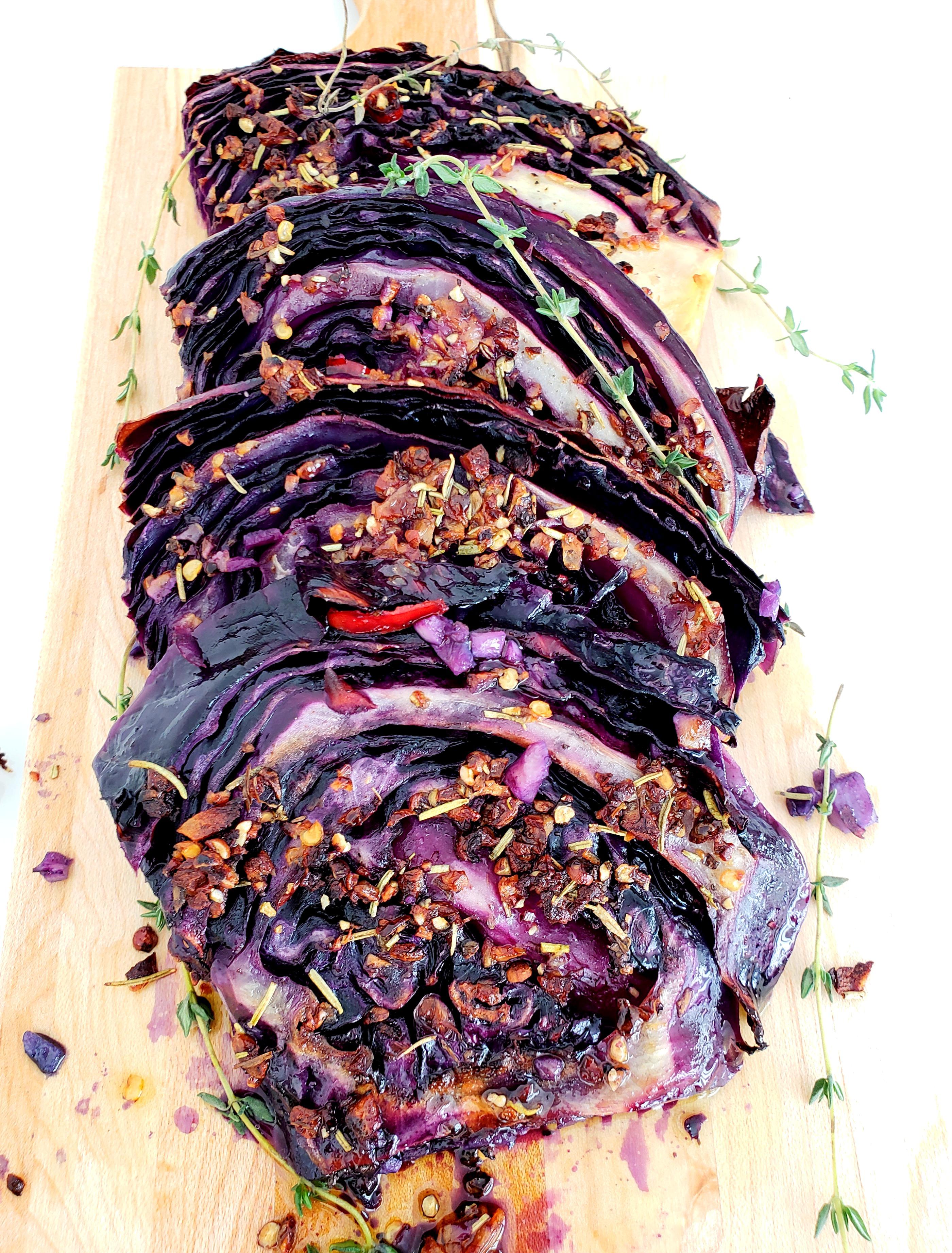 Oven Roasted Red Cabbage Steaks