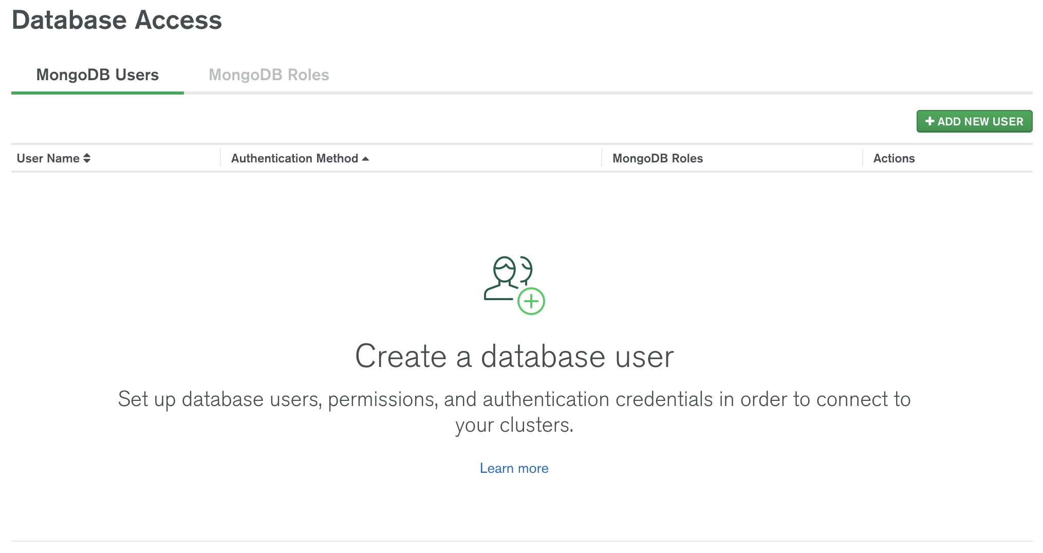 Imagem da tela de usuários do cluster