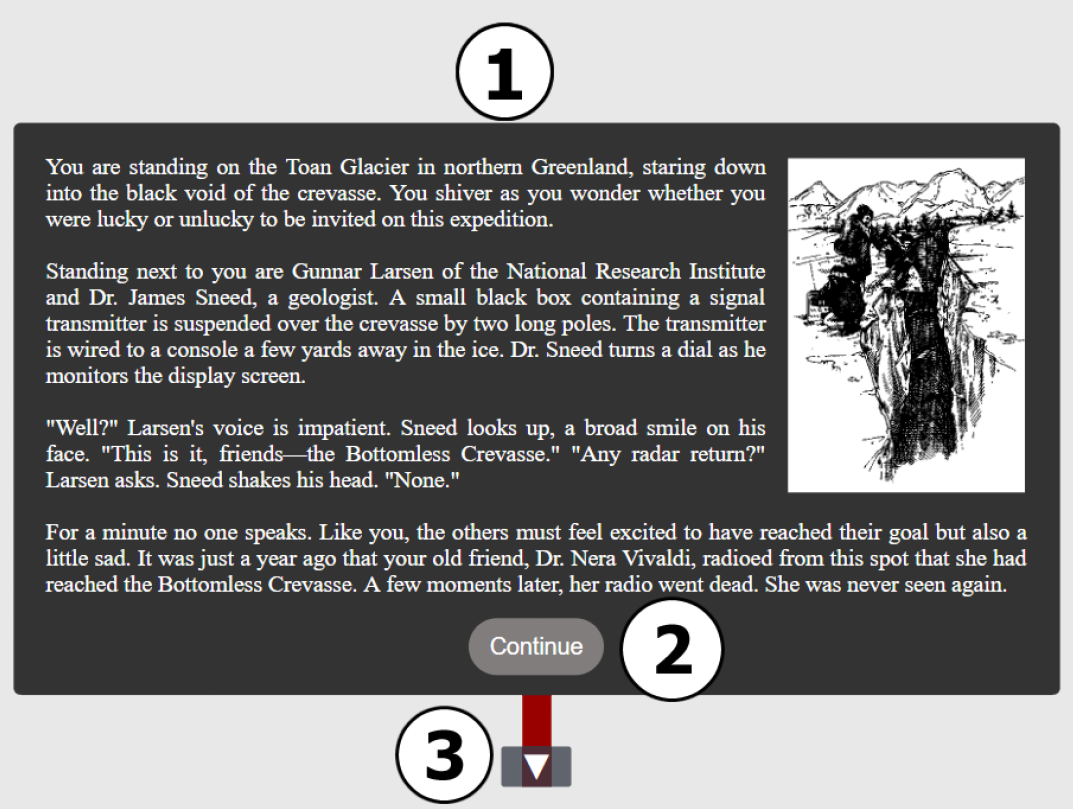 Screenshot of game associated with instructions.