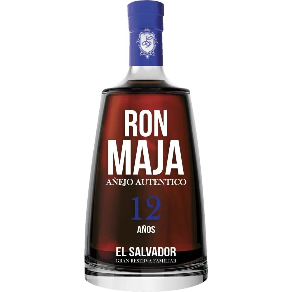 Image of the front of the bottle of the rum Ron Maja 12 Años