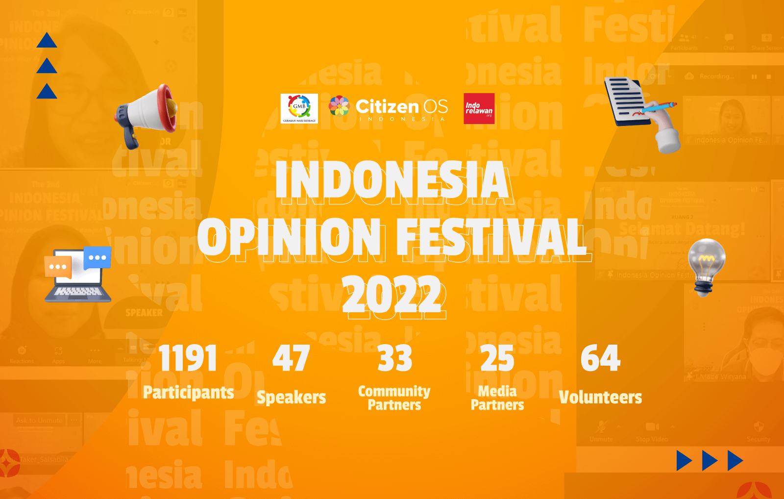 Indonesia Opinion Festival statistics infographic.