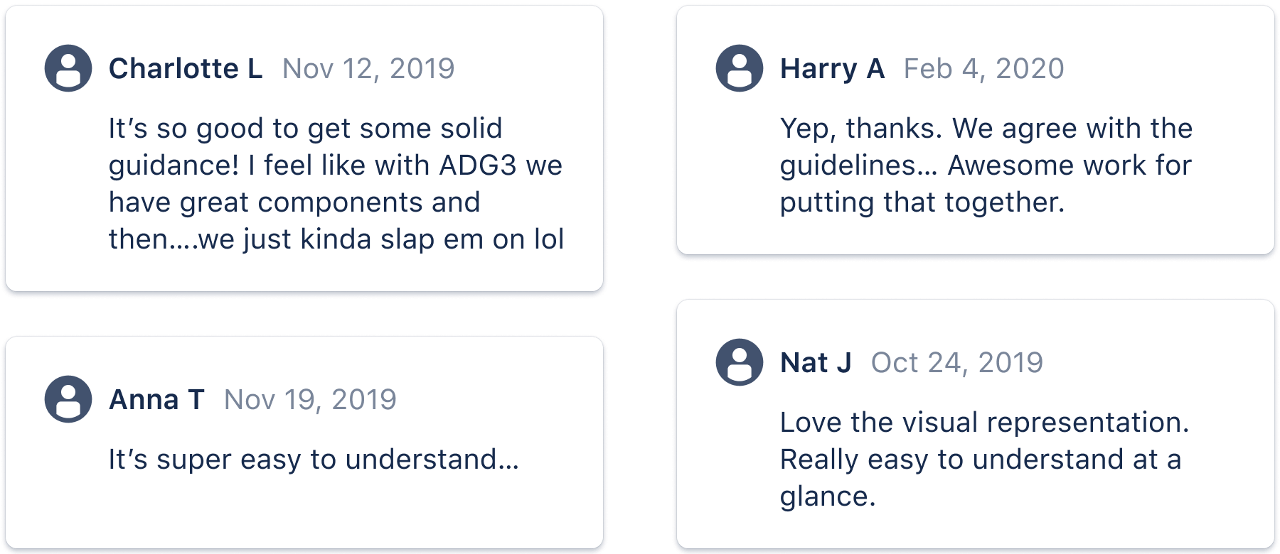 Positive feedback from our product teams about the new guidelines