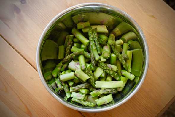 Prepped asparagus