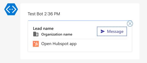 Preview of an example Adaptive Card built with the Adaptive Card designer, based on the mockup