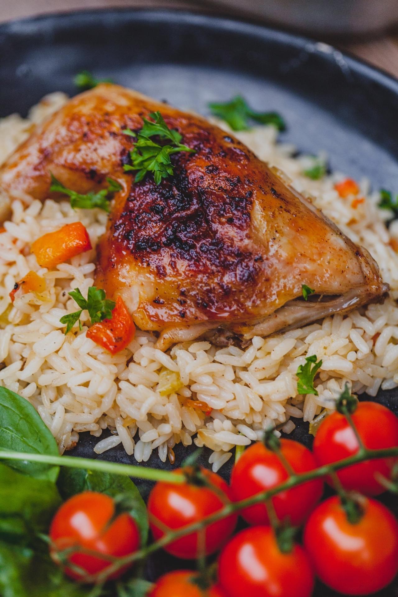 Mom’s roasted chicken and rice