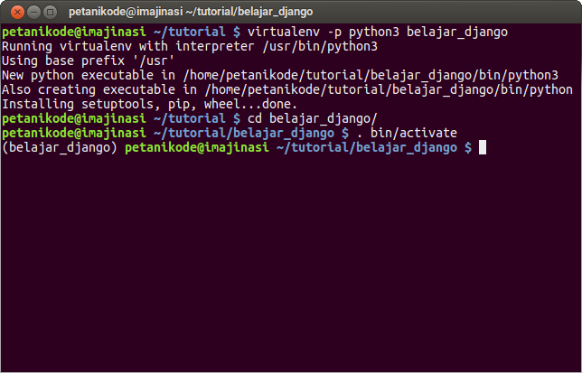 Membuat virtualenv untuk Django