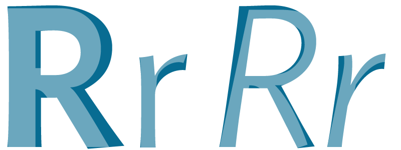 By overlapping the letters between two separate systems we can notice even the smallest and (at this size) the apparently insignificant differences