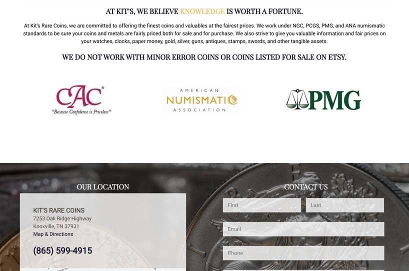 Kit's Rare Coins Slamdot