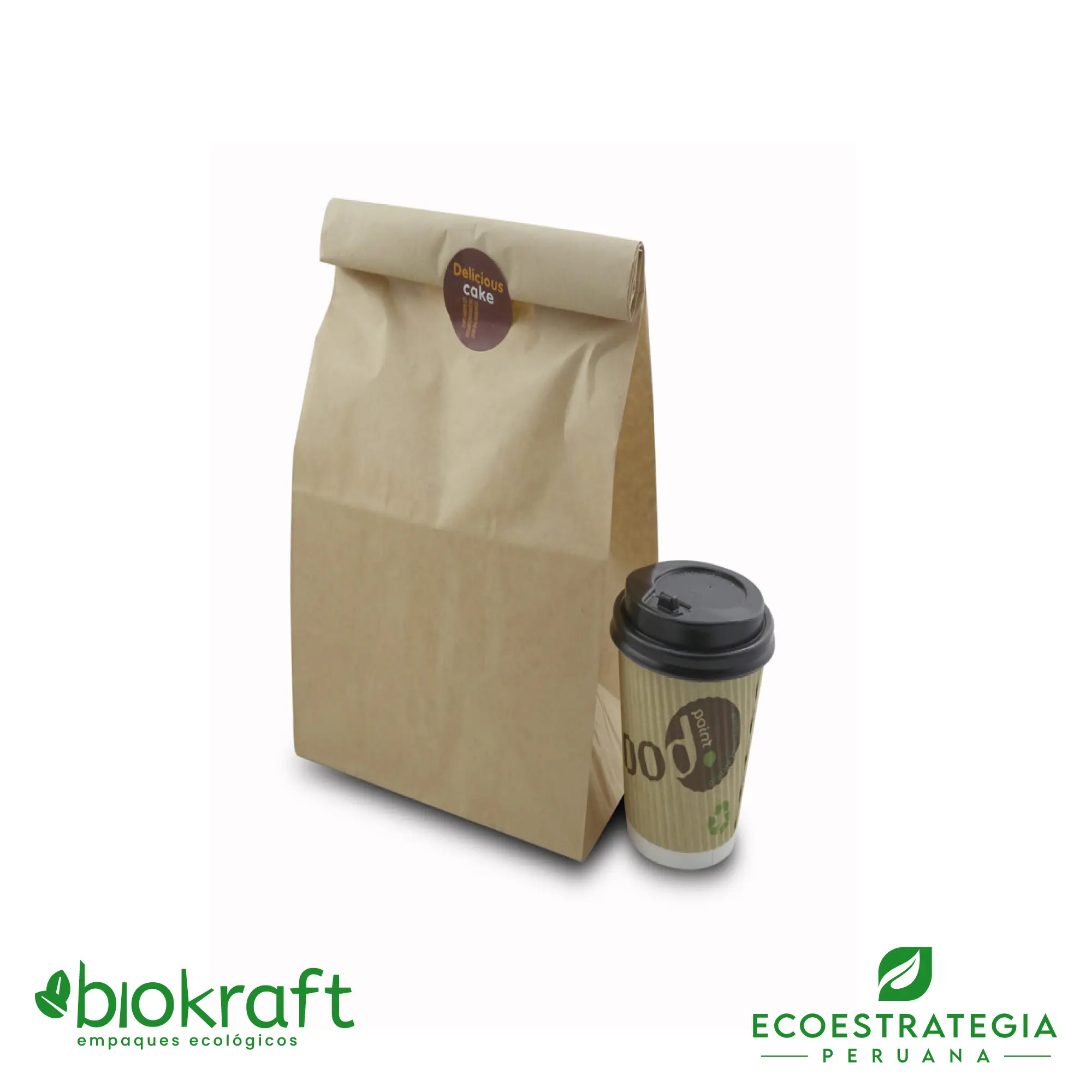 Esta bolsa de papel Kraft tiene un grosor de 60 gr y un peso de 17gr. Bolsas biodegradables y ecológicas reutilizables y personalizadas. Ideal para delivery