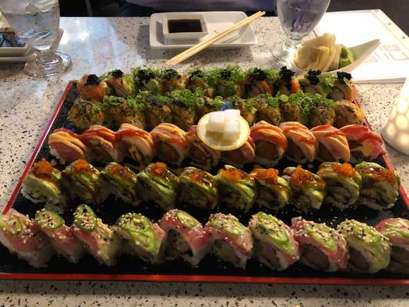 I also tried each kind of sushi on this massive plate. It completely changed my opinion of sushi. I also tried each kind of sushi on this massive plate. It completely changed my opinion of sushi.