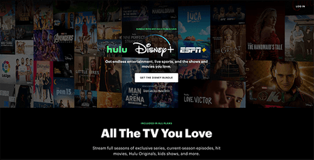 Screenshot: Hulu homepage