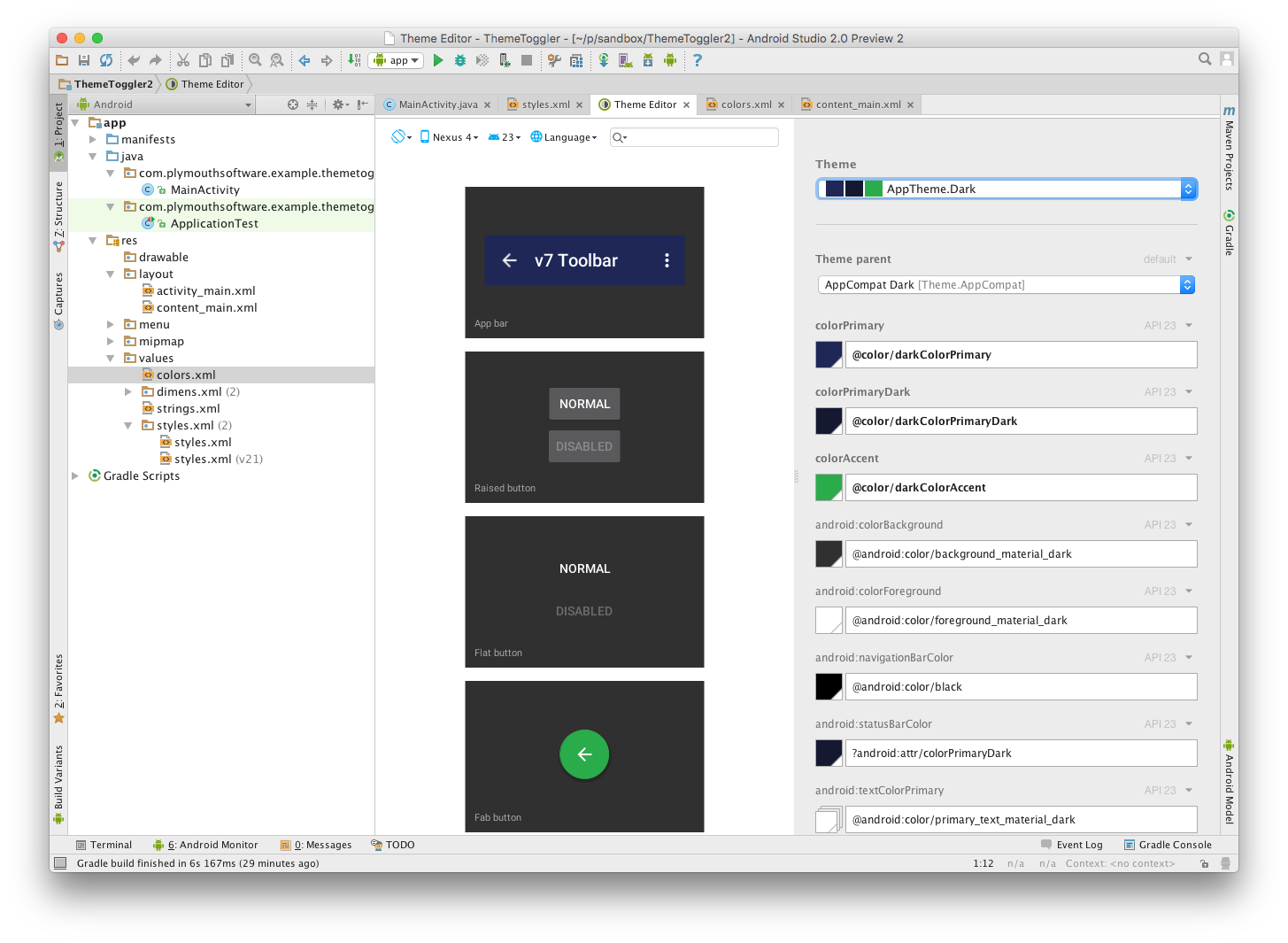 android studio preview app theme