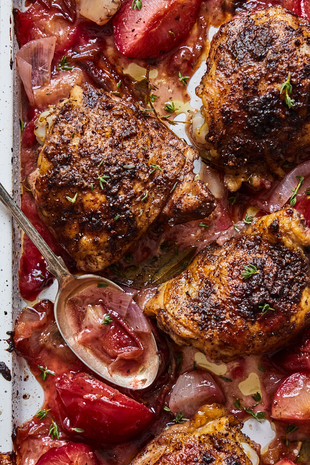 Sheet Pan Sumac Spiced Chicken With Plums