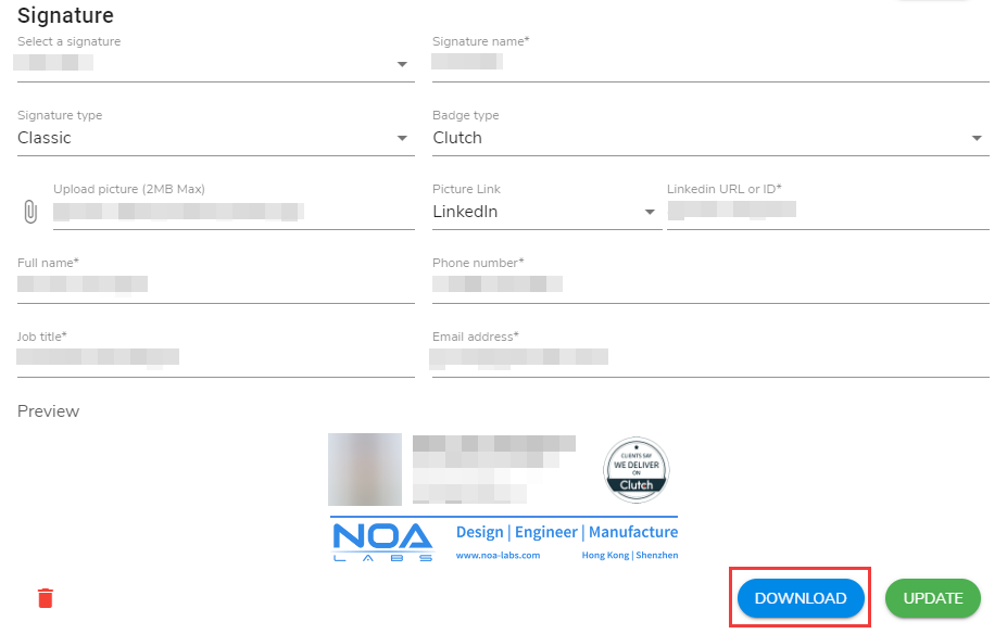 Download Email Signature