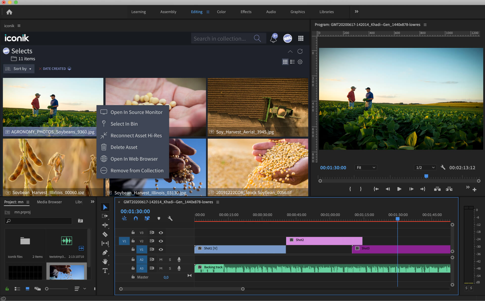 Remote video editing in Adobe Premiere Pro with the iconik panel