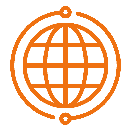 globe icon with lines around