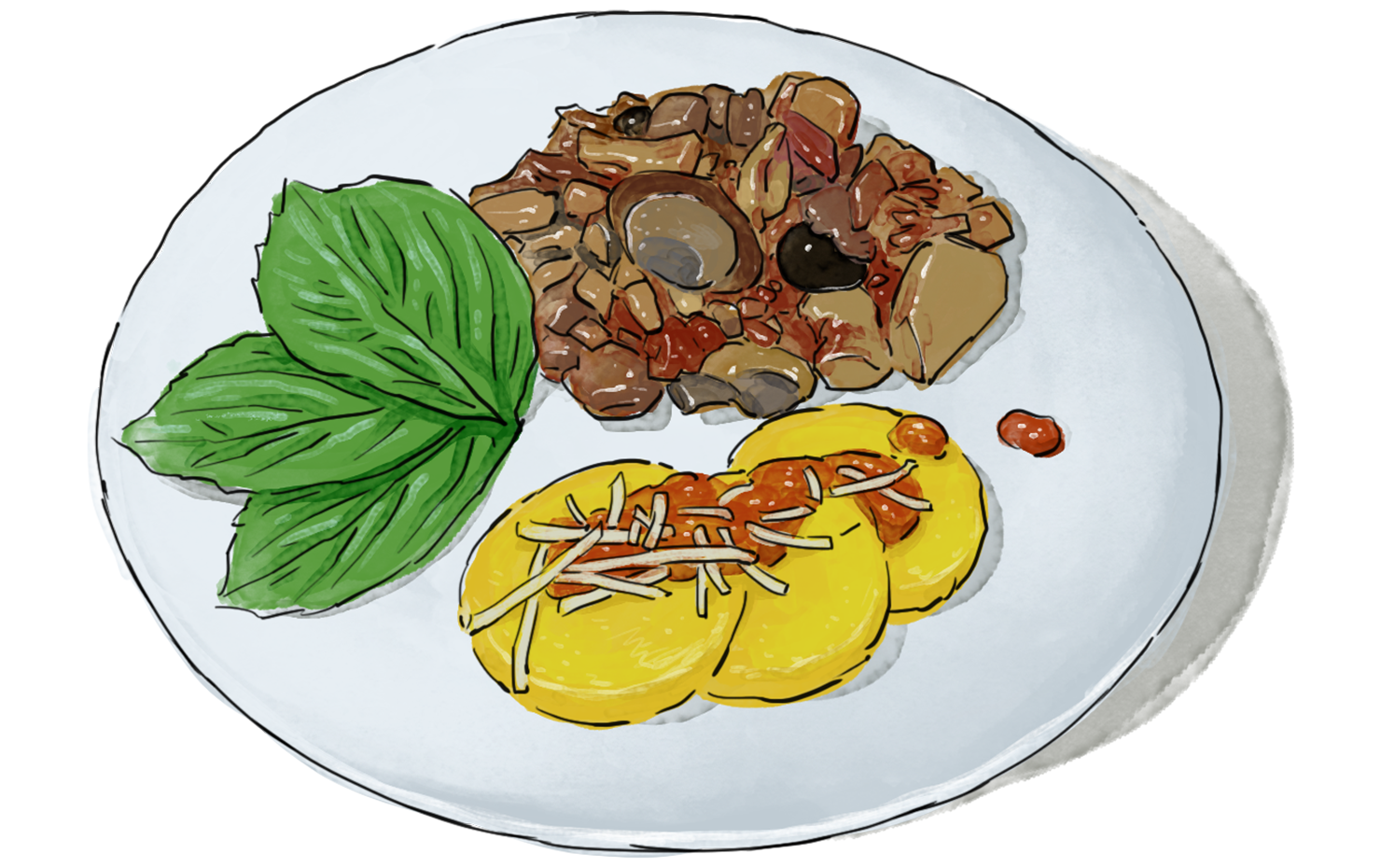 Illustration of a plate of Cacciatore