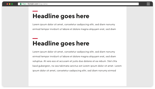 A page layout featuring two primary headings.