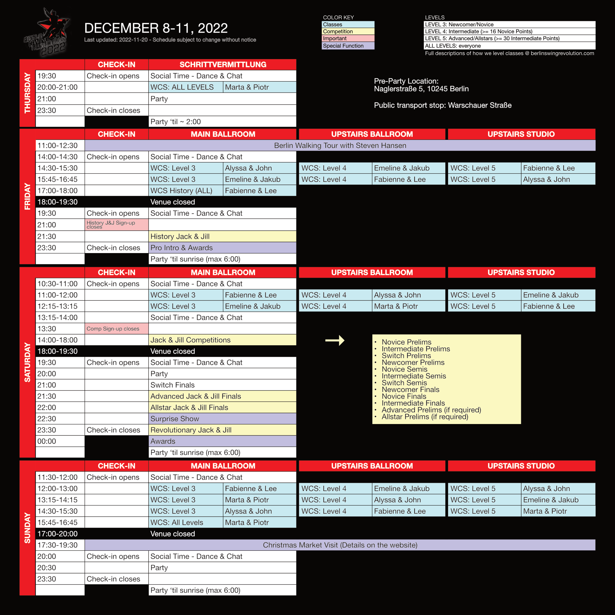 BSR22 Schedule