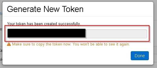 Copy access token